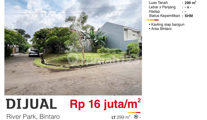 Kavling Siap Bangun Di River Park, Bintaro Area Kavling Siap Bangun Di River Park, Bintaro Area
