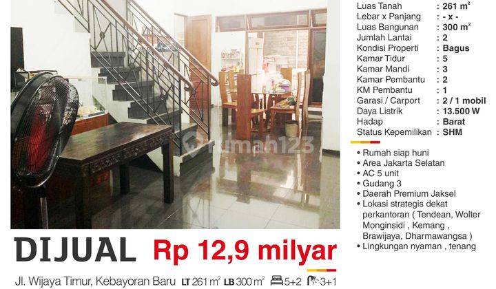 Rumah Jalan Wijaya Timur Daerah Kebayoran Baru Jaksel 1