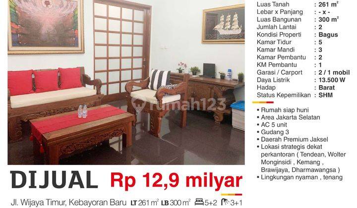 Rumah Jalan Wijaya Timur Daerah Kebayoran Baru Jaksel 2