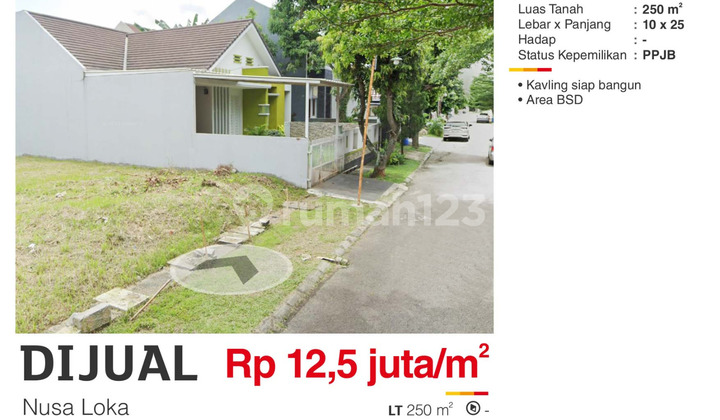 Kavling Siap Bangun Daerah Nusa Loka Bsd