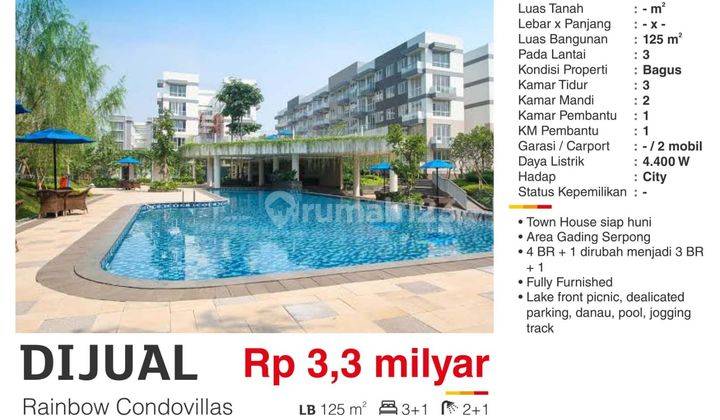 Rumah Cluster Rainbow Condivillas Daerah Gading Serpong 1