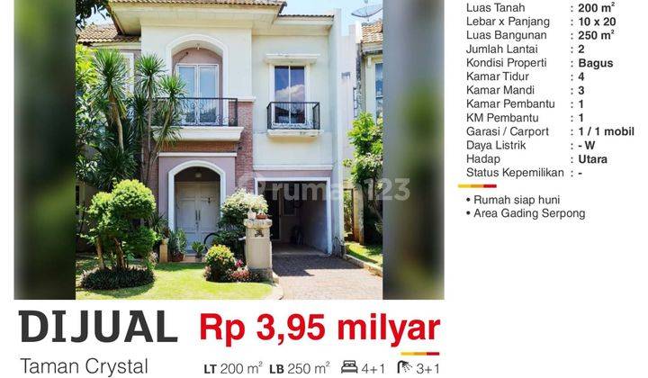 Rumah Taman Crystal Daerah Gading Serpong Tangerang Selatan 1