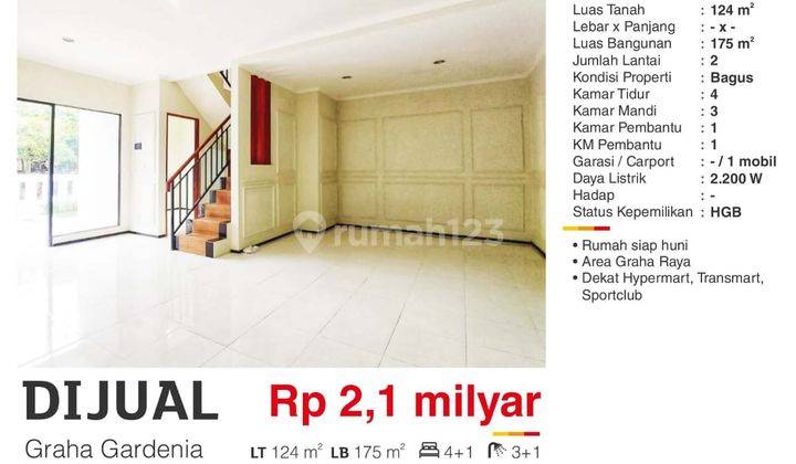 Rumah Graha Gardenia Daerah Alam Sutera Tangerang Selatan 2