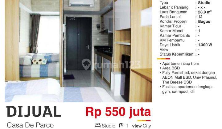 Apartment Casa De Parco Daerah Bsd Tangerang Selatan 1