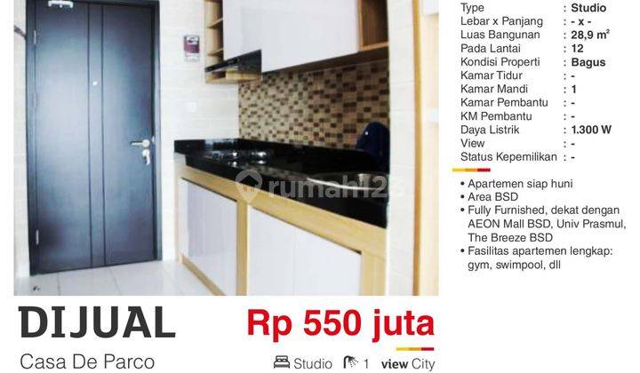 Apartment Casa De Parco Daerah Bsd Tangerang Selatan 2