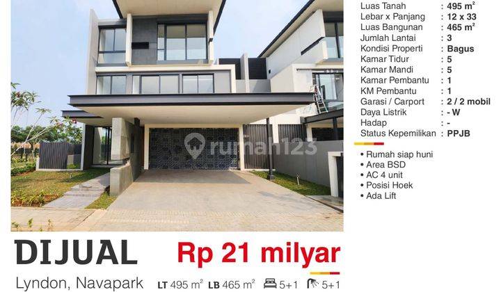 Rumah Cluster Lyndon Navapark Daerah Bsd Tangerang Selatan 1