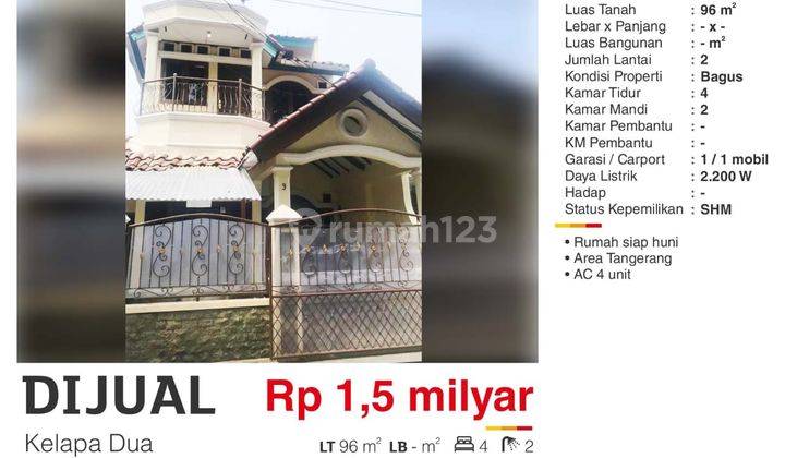 Rumah Daerah Kelapa Dua Tangerang Banten 1