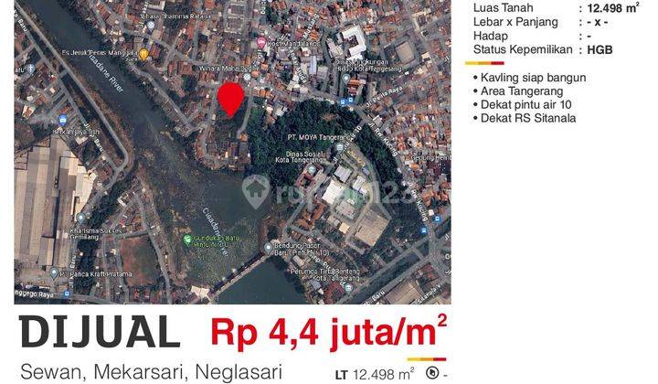 Dijual Kavling Jln Gatot Subroto, Tangerang. Dekat pintu air 10 1