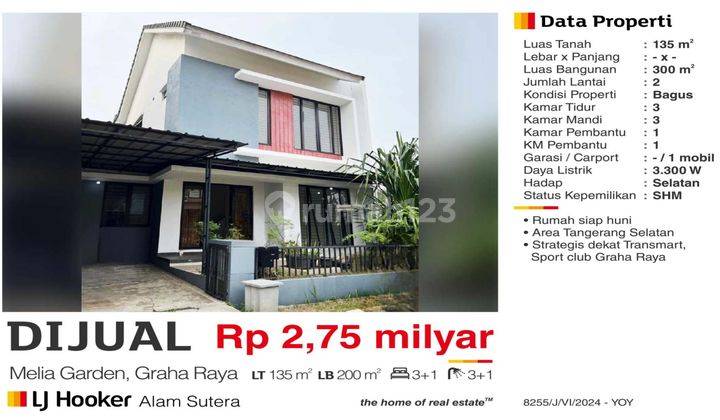 Cluster Melia Garden, Graha Raya.dekat Transmart dan Sport club 1