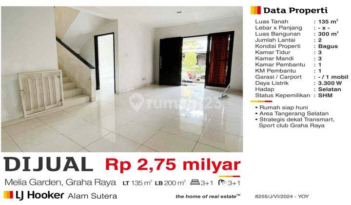 Cluster Melia Garden, Graha Raya.dekat Transmart dan Sport club 2