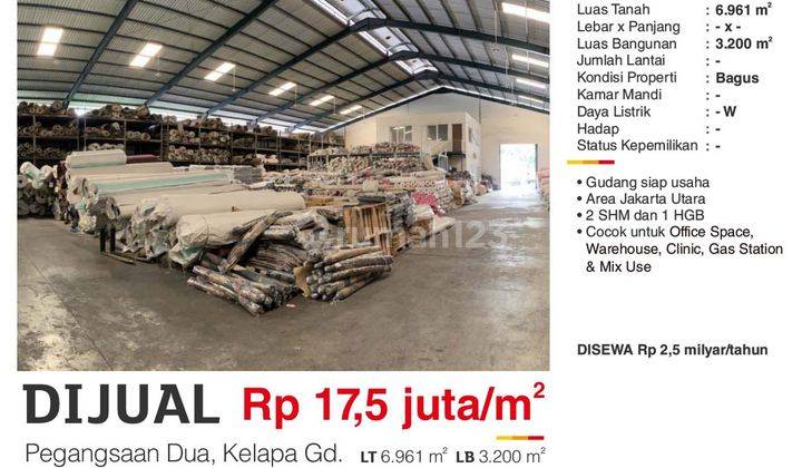 Gudang Siap Usaha Area Pegangsaan Dua, Kelapa Gading 2