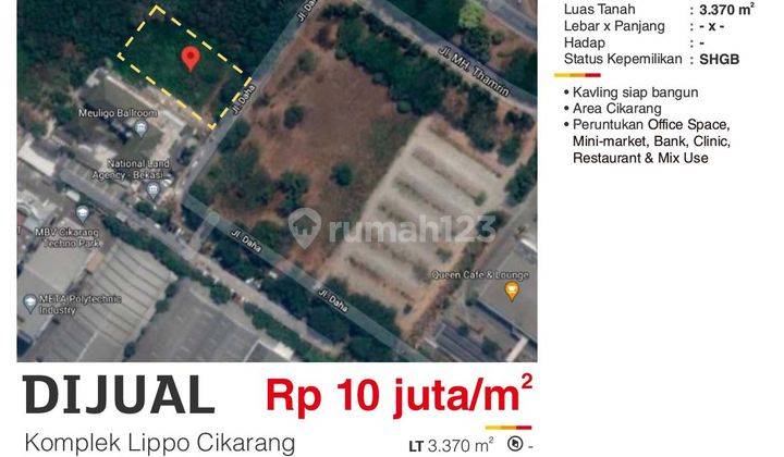 Kavling Siap Bangun Di Lippo Cikarang  , Lokasi Strategis. 1