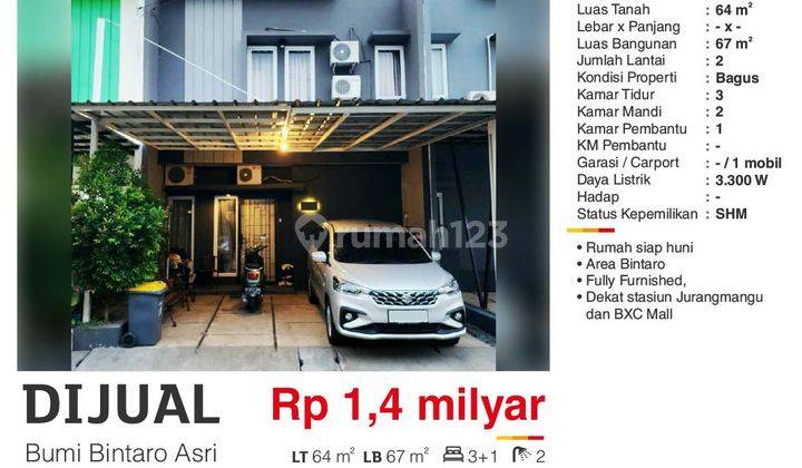 Rumah Di Bumi Bintaro Asri, Dekat Stasiun Juramangu Dan Bxc Mall 1