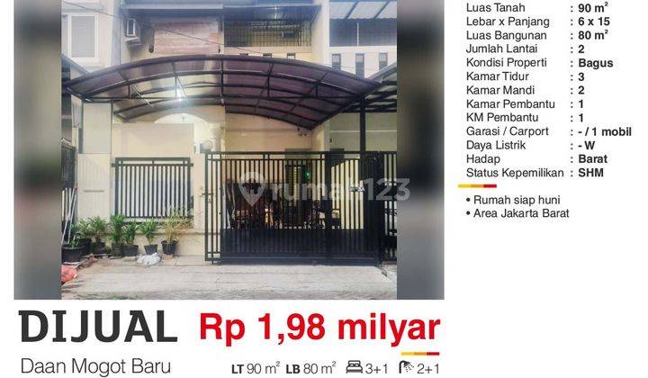 Rumah 2 lantai Cluster di Kompleks Daan Mogot Baru jakbar 1