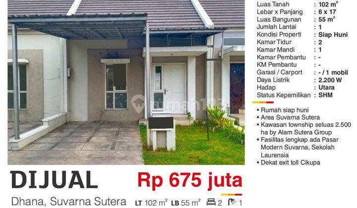 Rumah Cluster Dhana, Suvarna Sutera, Cikupa Pasar Kemis Tangerang 1