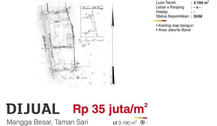 Kavling Komersil Di Area Mangga Besar, Taman Sari Jakbar 1