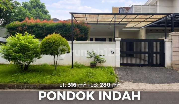 1-Story House, Wide Road, Serene and Peaceful, Freehold Title in Pondok Indah, South Jakarta.