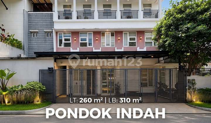 Rumah Hook 3 Lantai Akses Jalan Besar di Pondok Indah Jakarta Selatan SHM