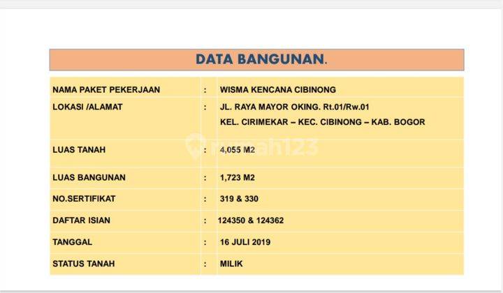 JUAL GUDANG WISMA KENCANA CIBINONG BOGOR 1