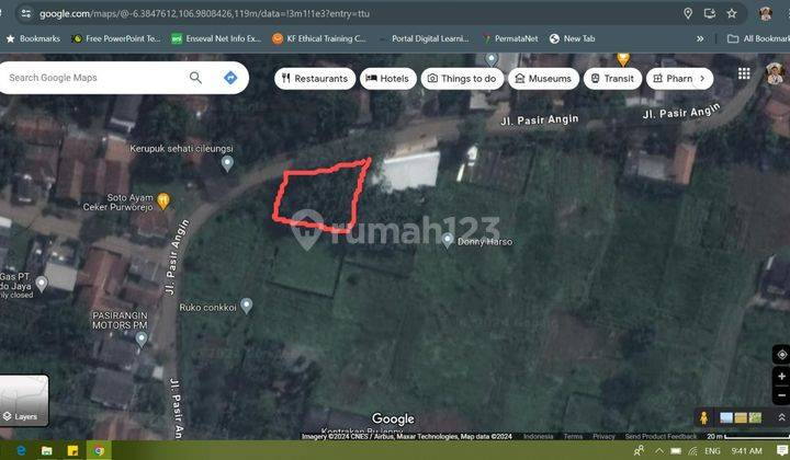 Dijual Kavling Di Jalan Pasir Angin, Cileungsi, Bogor 1