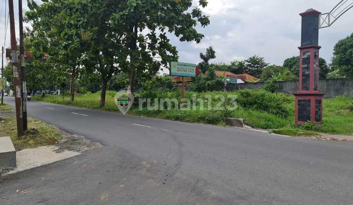 Good land with 3 road frontages facing north, east, and south, near Adi Sucipto Road, Colomadu, Solo.