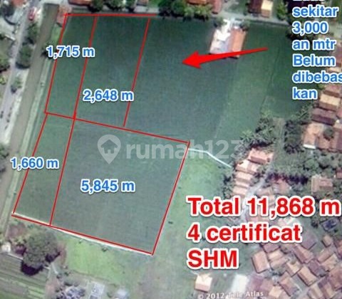 Dijual Kavling di Teluk Naga. Luas 1,2 Ha