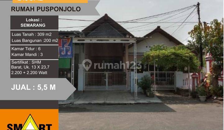 Jual rumah Pusponjolo barat Raya cocok usaha jalan paling lebar 1