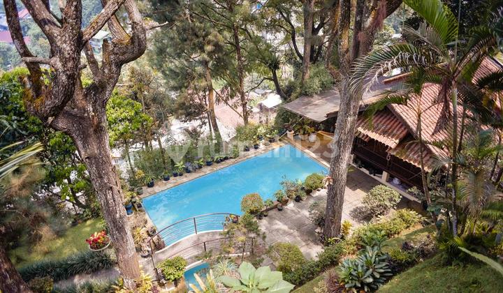 Villa di Puncak luas 1338 m2 ada s.pool, taman luas, gazebo. Sukamahi mega mendung. bogor