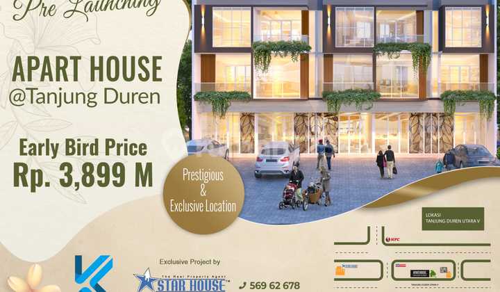 Aparthouse Design Unik Baru Bangun Ingin Terjual di Tanjung Duren 5