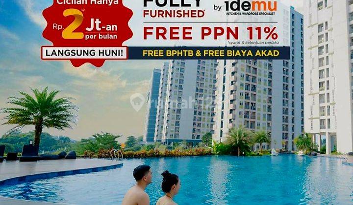 Apartemen Akasa Bsd City-Siap Huni,full Furnished-Tanpa Dp-Free: Bphtb,biaya Akad 1