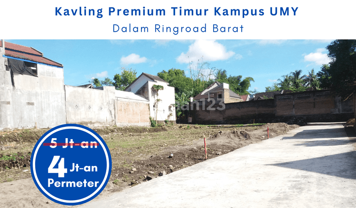 Barat Tugu Jogja Tanah Pekarangan 120 M2, Legalitas SHM  1