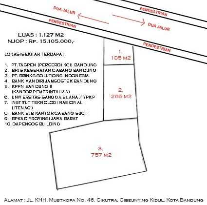 Tanah Harga NJOP, Jl. KH.Mustopha, Cikutra, Bandung Tanah Harga NJOP, Jl. KH.Mustopha, Cikutra, Bandung