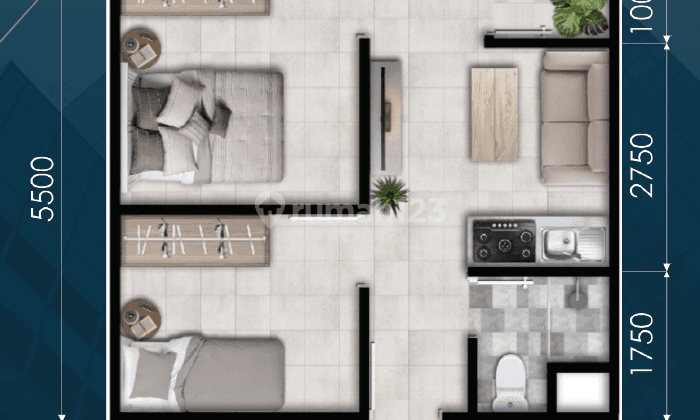 Jual Rugi Apartemen 2br Monde City Pasir Putih Batam Center 6