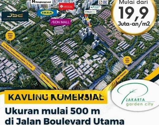 Kavling Komersial Seluas 1400 M2 di Boulevard Utama Row 46 Jgc Jakarta Garden City Cakung Jakarta Timur 1