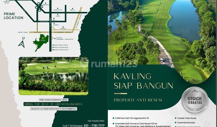 Jual Cepat Kavling Komersial Primary Siap Bangun Dengan Luas 860 M2 di Cimanggis Golf Estate 1