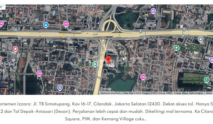 Apartemen di Jakarta Selatan dekat Tol JORR 2 dan Tol Desari. Jadi lebih cepat bepergian ke dalam kota, Jagorawi, Cikampek, dan Depok. 2