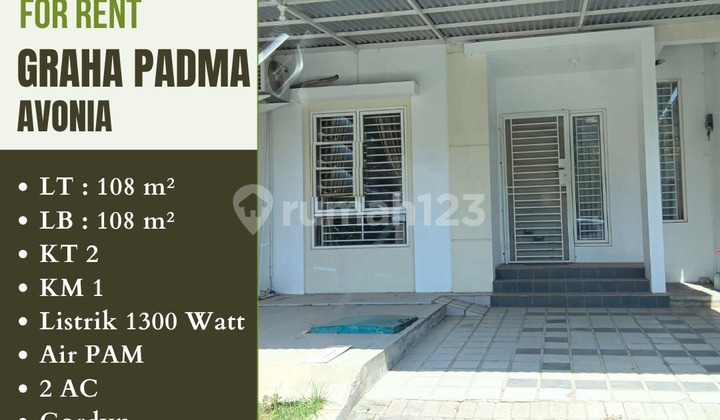 DISEWAKAN RUMAH ANOVIA GRAHA PADMA  1