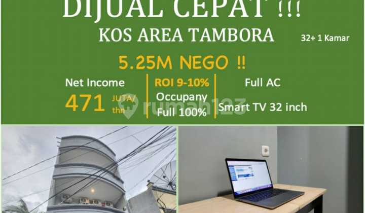 Dijual Kost Di Tambora Dekat Halte Busway 4