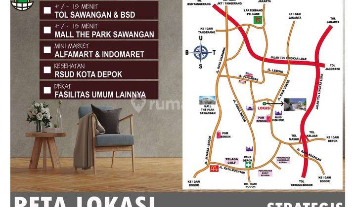 Rumah LT 68 Di Cinangka Sawangan Depok Dalam Cluster Besar Dekat Kemana2 2