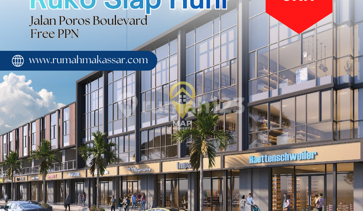 Ruko Citraland Tallasa City 3 Lantai Siap Huni promo Free PPN