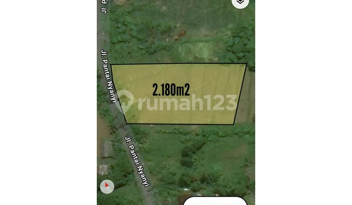  Dijual Tanah Lokasi Pantai Nyanyi dekat NUANU Beach - Lskni