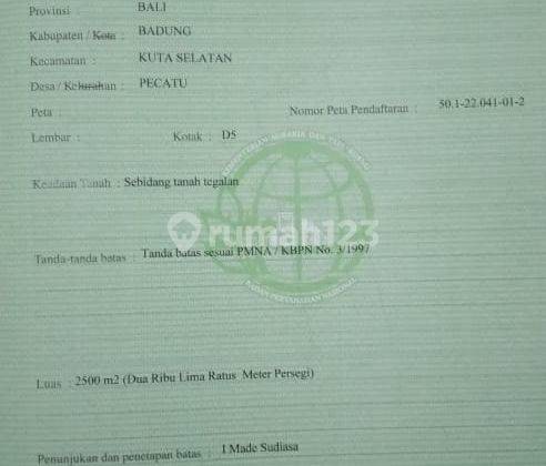 Tanah Luas Lokasi Strategis Dekat Six Sense Di Uluwatu 2