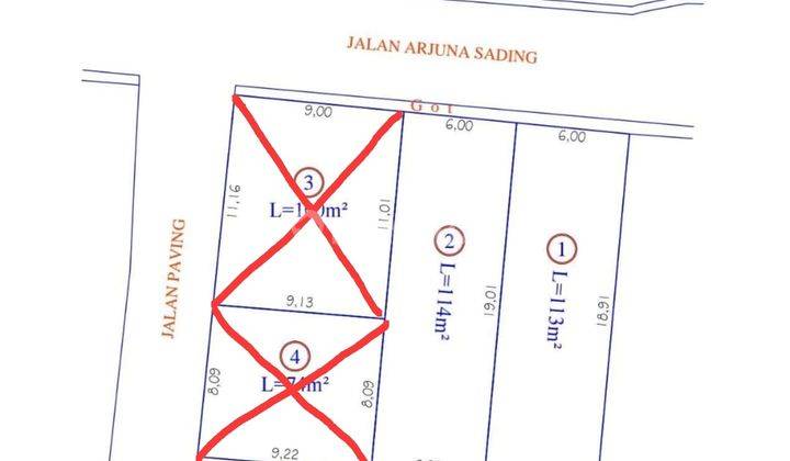 R08064 Dijual Tanah Kavling Murah Lokasi Jalan Utama Sading Dekat Puspem Badung 1