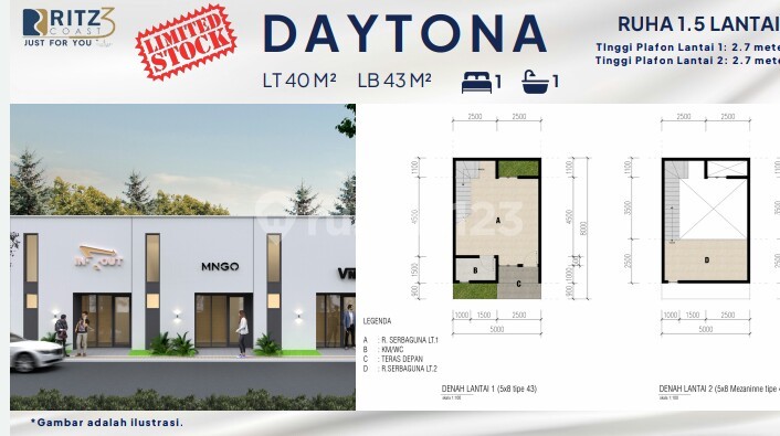A.44A.3.Rumah Ritz Coast di Selatan Surabaya Dekat MERR & OERR - Sisa Unit TERAKHIR - SHM, Cicilan 2 Jt-an, Kualitas PREMIUM & Lokasi Mepet Surabaya (Grade A+++ )  21