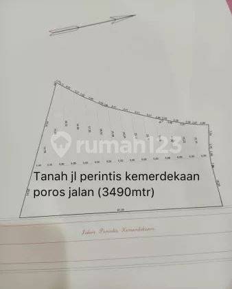Tanah Jalan Perintis Kemerdekaan 3490 Mtr  2