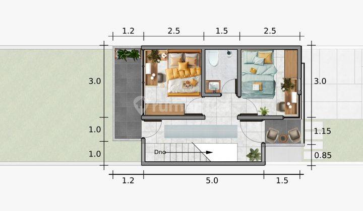 Rumah Mewah 2 Lantai Scandinavian Style di Pusat Kota Cianjur 2