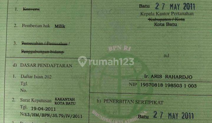 DIJUAL BUTUH UANG TANAH STRATEGIS DEKAT WISATA ECO GREEN PARK, KOTA BATU 6