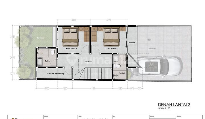 Hunian modern dengan desain elegan yang memadukan kenyamanan dan fungsionalitas. 2