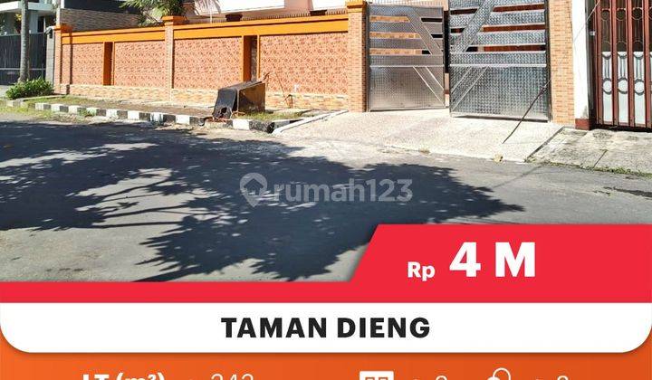 Di Jual Murah Rumah Semi Furnish Siap Huni Di Taman Dieng, One Gate System 


Lokasi Strategis : 


- Akses Sekolah & Universitas 


- Dekat Mall


- Sentra Bisnis & Kuliner


Spesifikasi :


- Luas Tanah : 343m²


- Luas Bangunan : 240m²


- Kamar Tidur  1