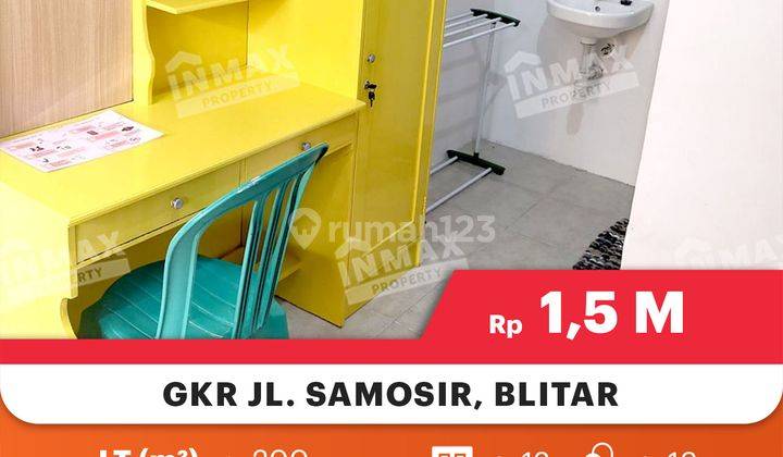 Rumah Kost Full Furnished Sudah Operasional Di GKR Jl. Samosir Blitar

Lokasi Strategis : 

Dekat RS Mardi Waluyo Blitar

Dekat Area Komersil

Lingkungan Aman Dan Nyaman

Spesifikasi : 

Luas Tanah : 200m²

Luas Bangunan : 205m²

Kamar Tidur : 12

Kamar M 7
